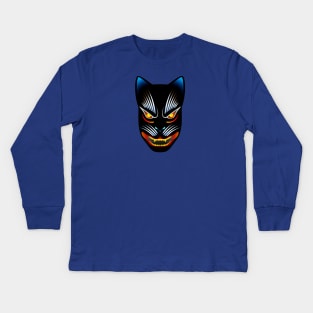 Kitsune fox mask Kids Long Sleeve T-Shirt